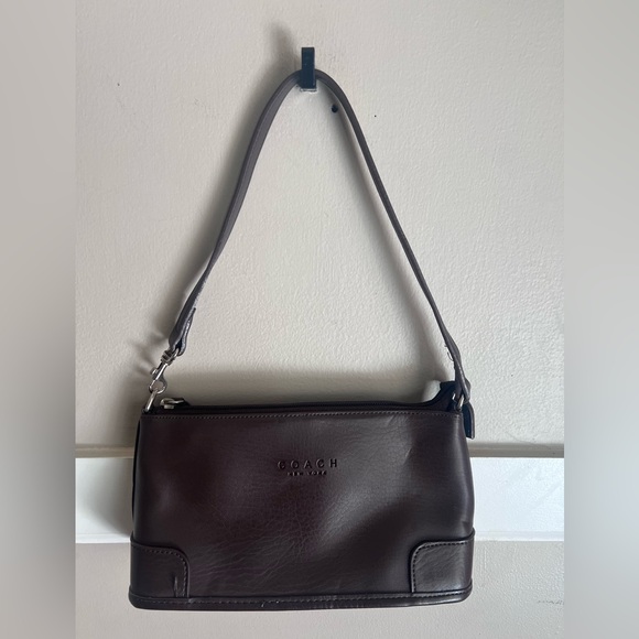 Coach Handbags - Coach Dark Brown Leather Shoulder Bag